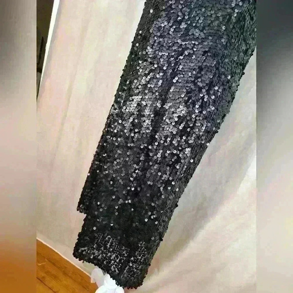 LELA ROSE FOR HSN Classic Black Sequin Evening Cocktail Womens Dress Size 10 - Picture 8 of 11